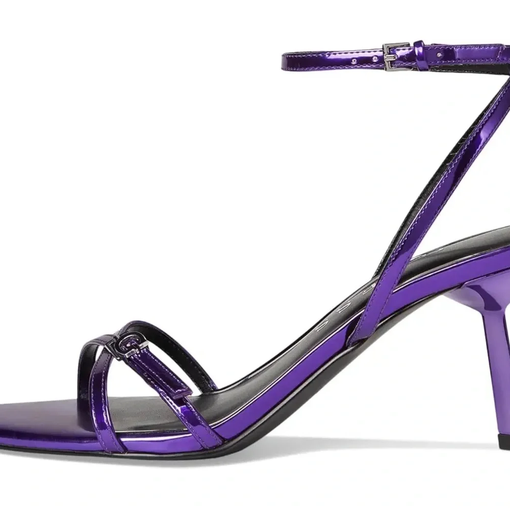 Guess Shiny Purple Strappy Heels
